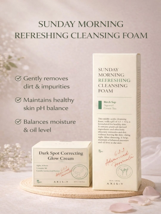ORGINAL Набор для ухода за кожей Axis-Y Cleansing Foam, Glow Cream - 