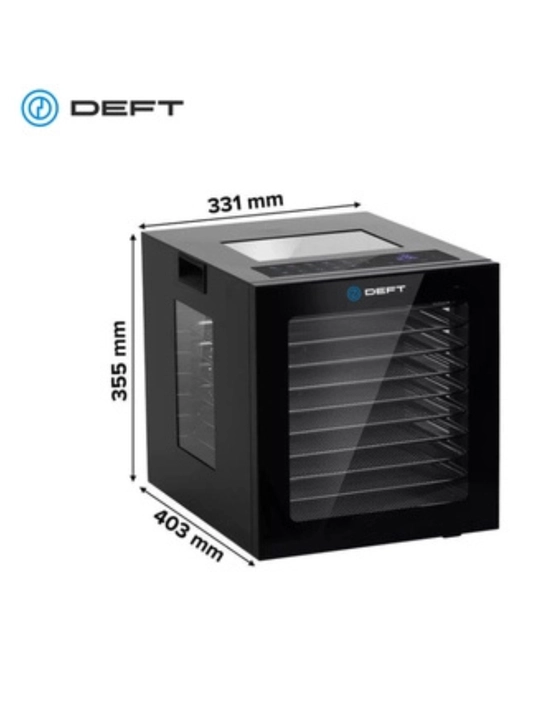 Дегидратор сушилка для фруктов и овощей DEFT DTFD1008B, 8 поддонов