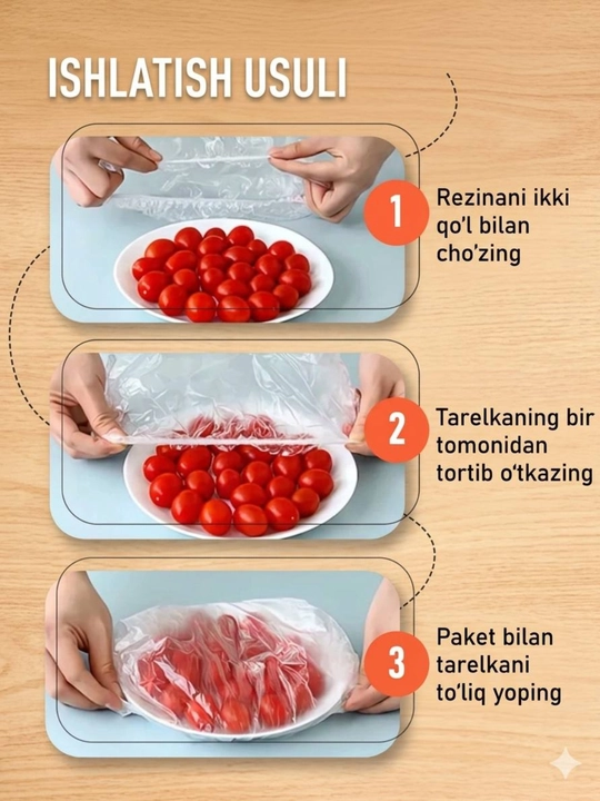 Многоразовые эластичные пакеты для хранения продуктов, стрейч-пленка