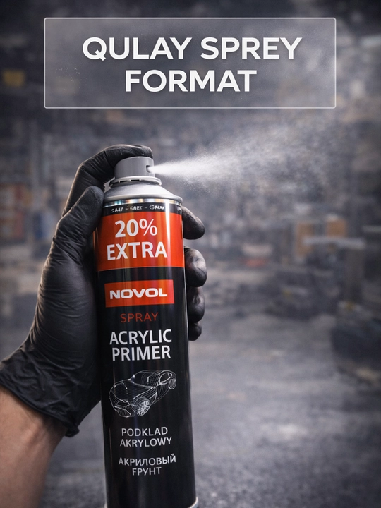 Акриловый грунт спрей NOVOL Acrylic Primer серый аэрозоль для авто, 600 мл