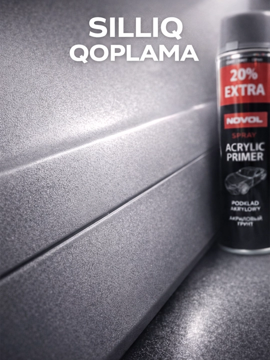 Акриловый грунт спрей NOVOL Acrylic Primer серый аэрозоль для авто, 600 мл