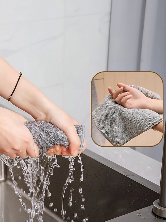 Metall to'rli latta, mikrofiber latta, idish, oshxona va hammom tozalash uchun - 