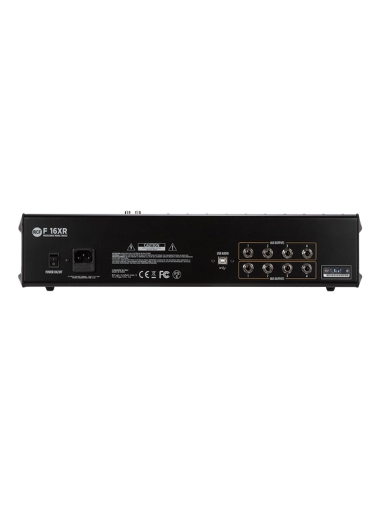 RCF F 16XR miksher pulti, effektlar va USB interfeysi bilan