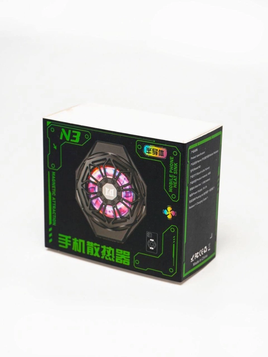Telefon uchun sovutgich N3, RGB ventilyatorli telefon cooler, qizishni kamaytiruvchi
