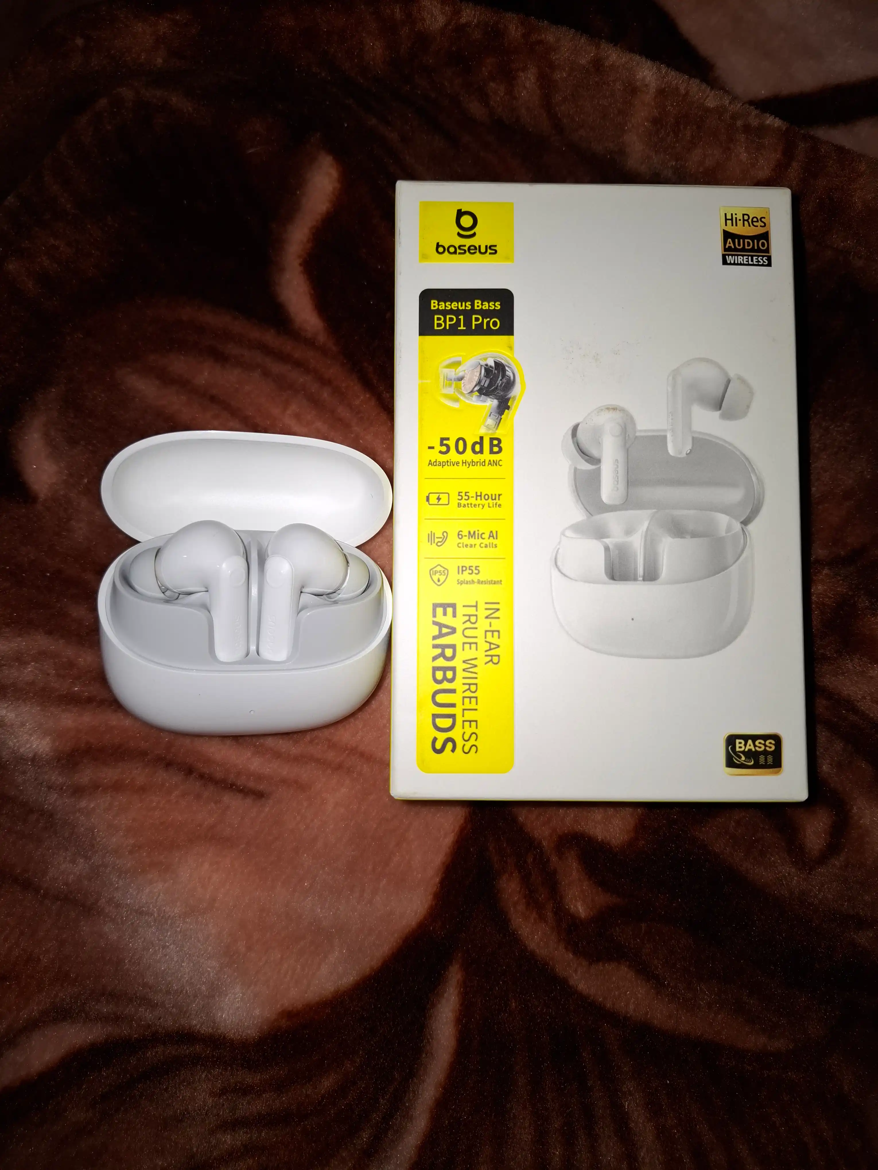 Simsiz quloqchinlar Baseus Bass BP1 Pro TWS, ANC, LDAC, 55 soat