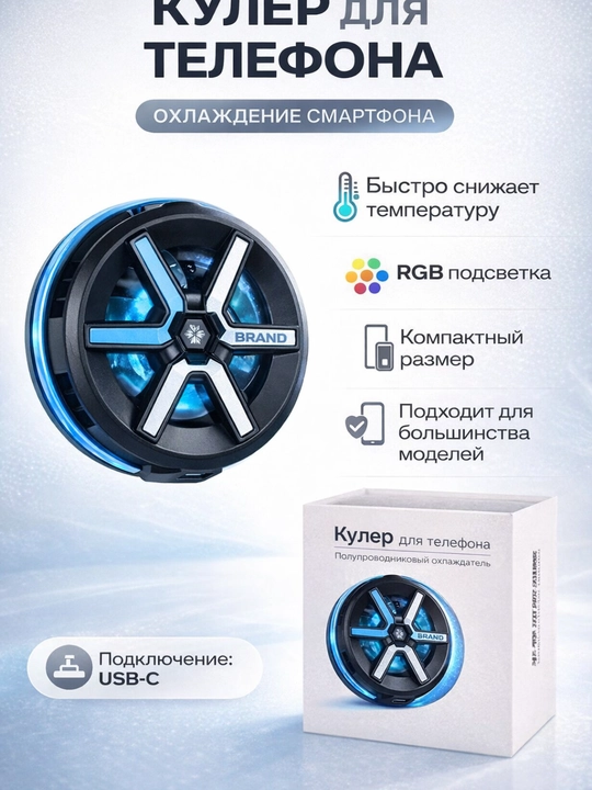 Telefon sovutgich RGB, telefon uchun cooler ventilyator, qizishni kamaytiruvchi - 