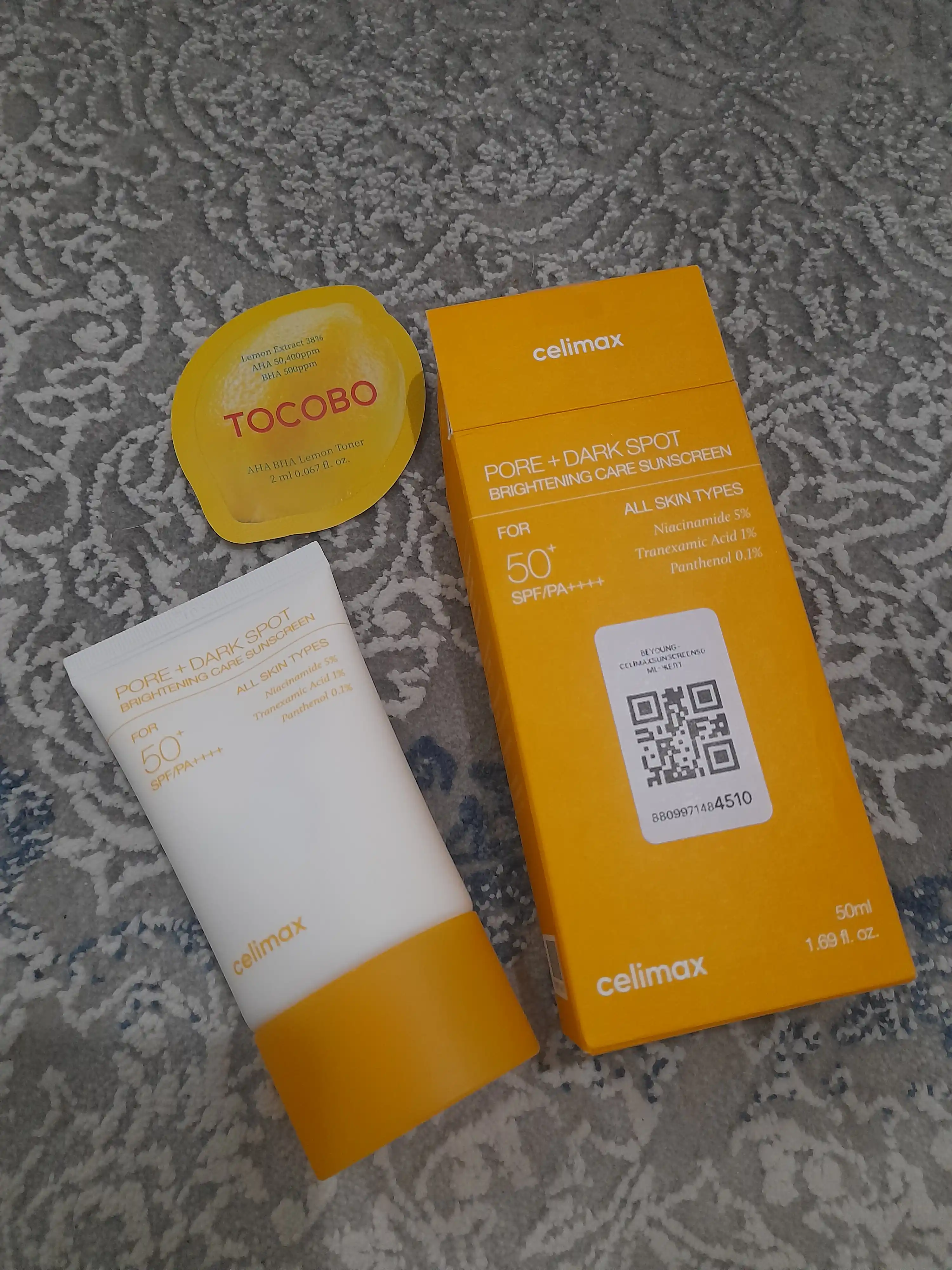 Yuz uchun pigmentatsiyaga qarshi yorqin quyosh kremi, Celimax, Pore+Dark Spot, 50 ml