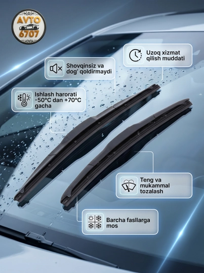 Дворники в стиле малибу для автомобиля Spark, Lacetti, Nexia, Cobalt, Malibu, 2 шт — AVTO670-MALIBUDVORNIK-SPARK