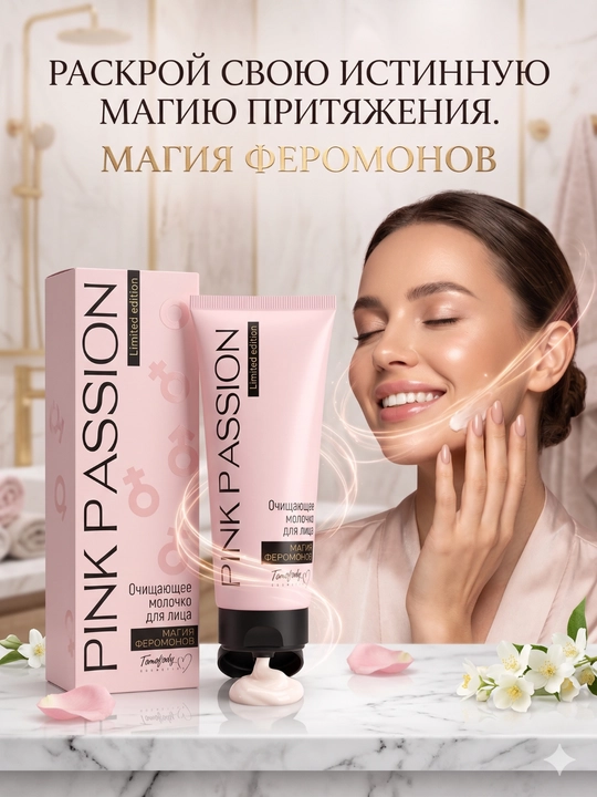Очищающее молочко для лица Tomofody Pink Passion, с феромонами