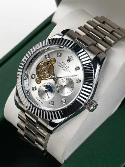 Мужские часы в стиле Rolex AAA копия – автоматический механизм, open heart дизайн — MICRO1-ROLEX255-БЕЛЫЙ