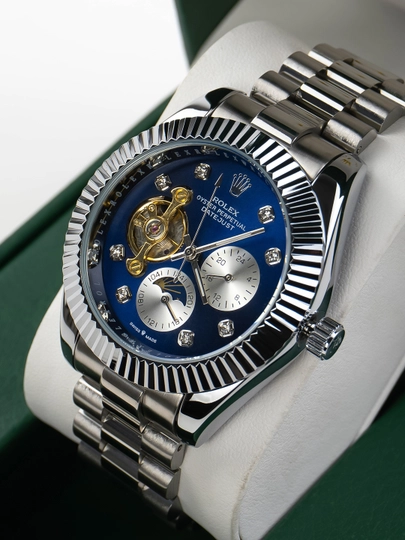 Мужские часы в стиле Rolex AAA копия – автоматический механизм, open heart дизайн — MICRO1-ROLEX255-ТЕМНСИН
