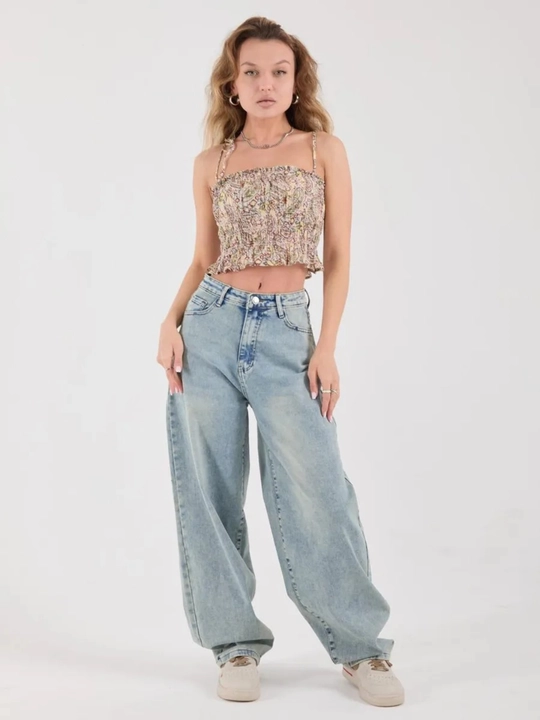 Ayollar baggy jinsi oversize Y2K, keng jinsi baland bel, moda keng shim paxta