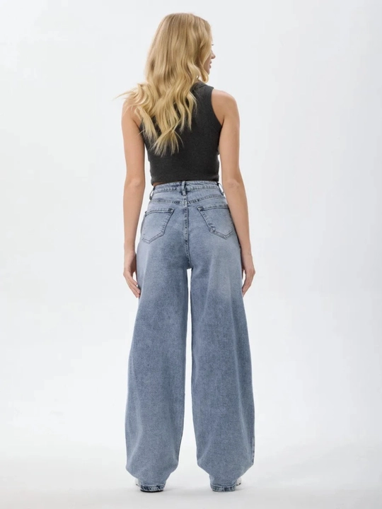 Ayollar baggy jinsi oversize Y2K, keng jinsi baland bel, moda keng shim paxta