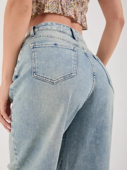 Ayollar baggy jinsi oversize Y2K, keng jinsi baland bel, moda keng shim paxta