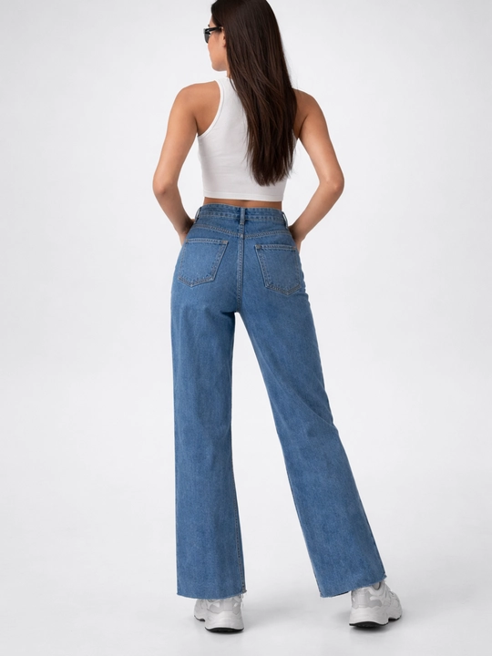 Ayollar baggy jinsi oversize Y2K, keng jinsi baland bel, moda keng shim paxta