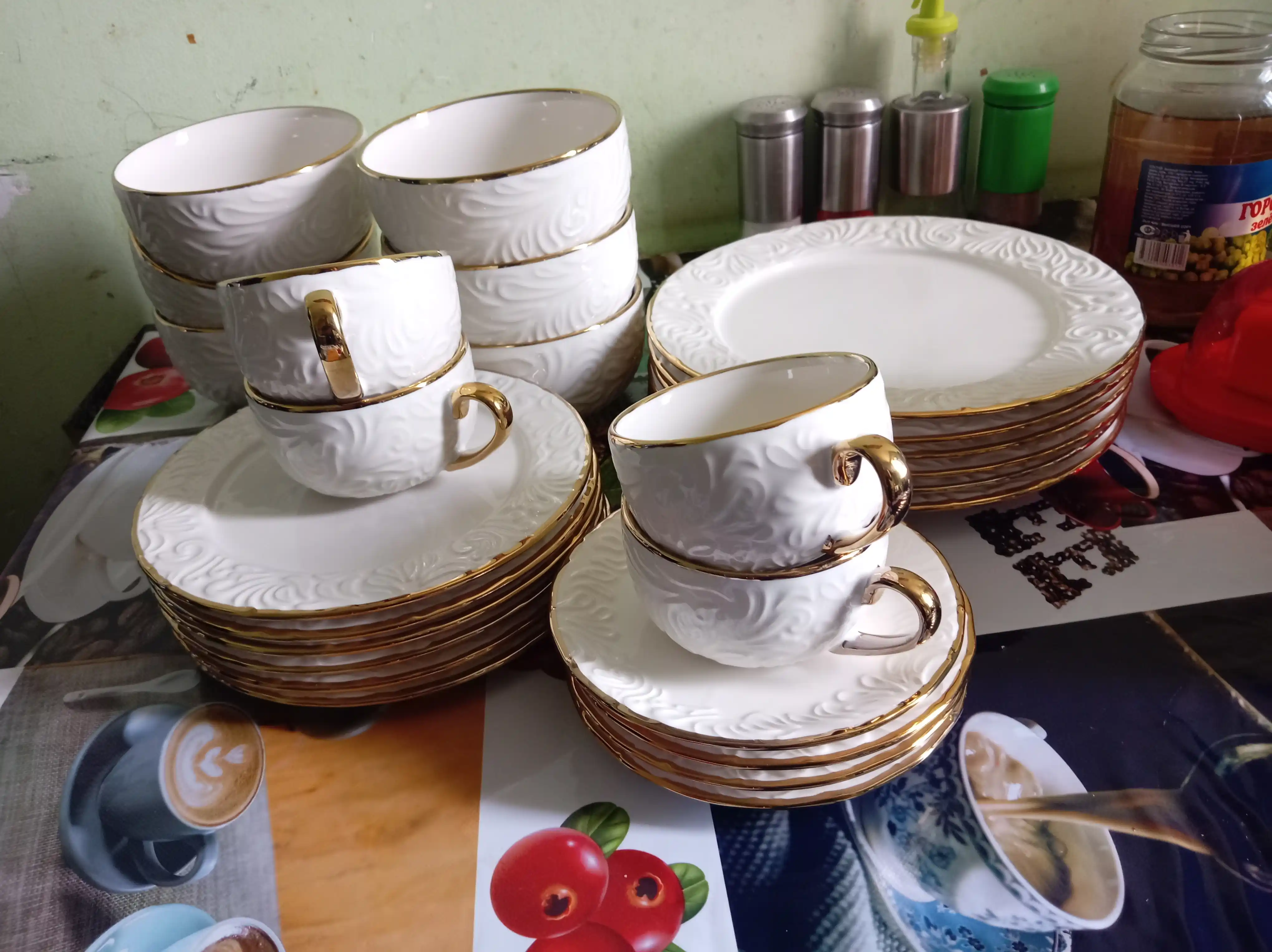 Керамическая посуда для кухни, на 6 персон, европейский дизайн, из 32 предметов