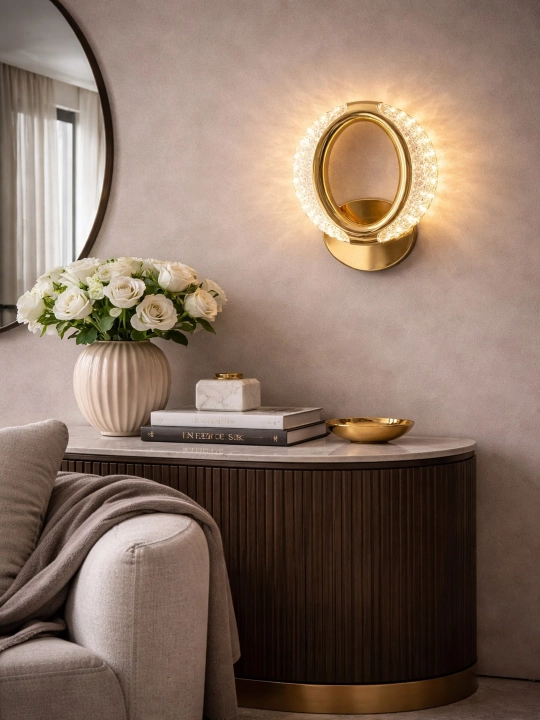 Zamonaviy LED devor chirog‘i (Bra) – Oval dizayn, 3 xil rang yotoqxona va mehmonxona uchun - 