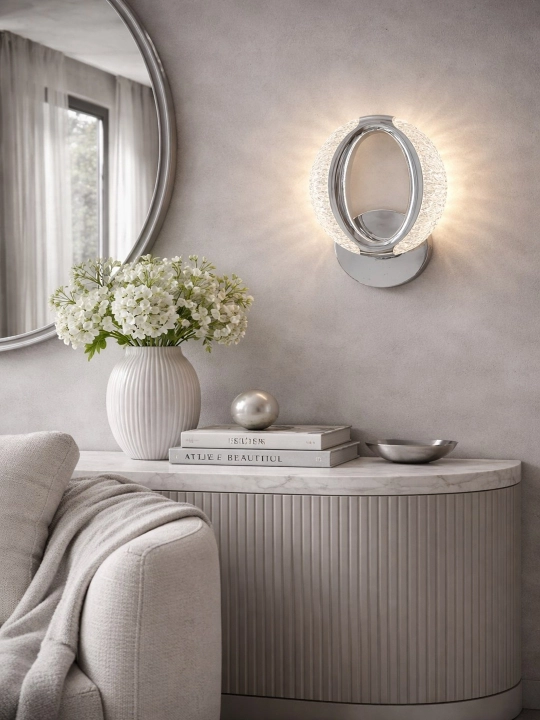 Zamonaviy LED devor chirog‘i (Bra) – Oval dizayn, 3 xil rang yotoqxona va mehmonxona uchun - 
