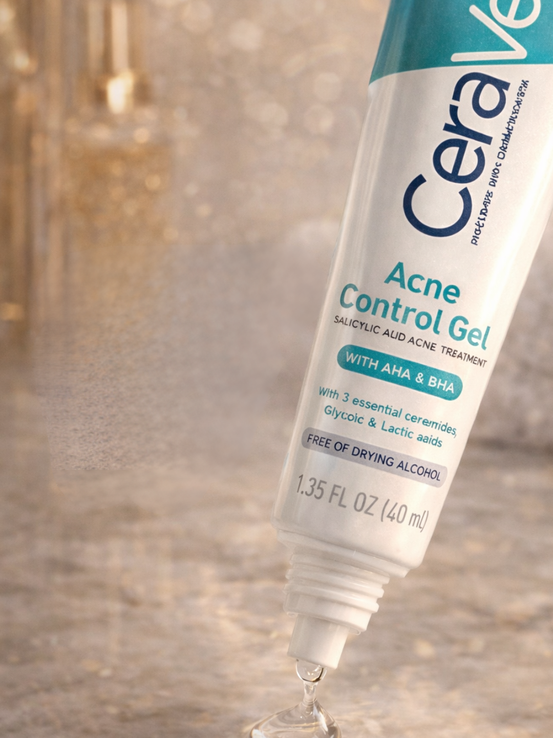 CeraVe Acne Control Gel, гель от акне и черных точек AHA BHA для жирной кожи