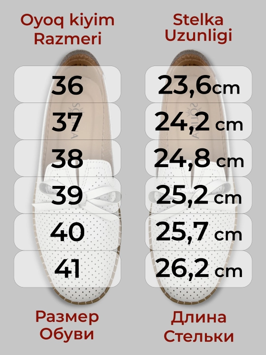 Ayollar uchun yoz - kuz mokasinlari, loferlar, tabiiy charm va zamsh, 36–41
