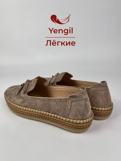 Ayollar uchun yoz - kuz mokasinlari, loferlar, tabiiy charm va zamsh, 36–41