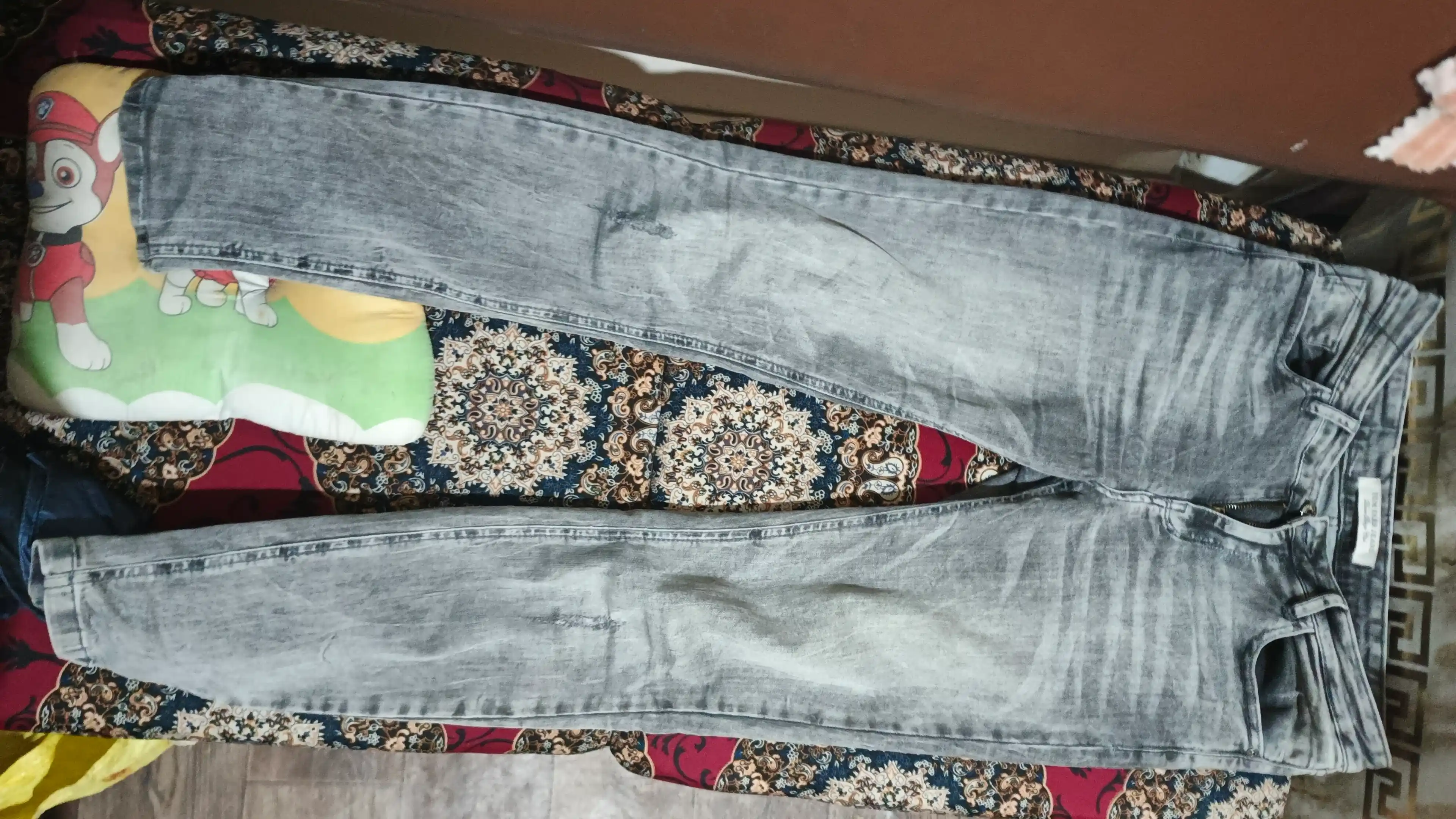 Брюки женские джинсовые Skinny — серо-чёрные, эластичные, комфортные