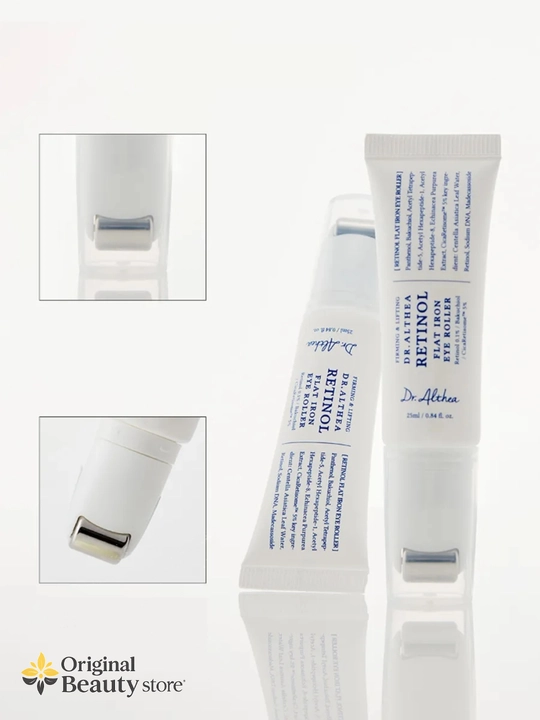 Dr. Althea Retinol Flat Iron Eye Roller 0,1% retinol bilan ko‘z atrofi massaj kremi, 25 ml