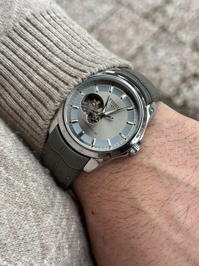 Tissot мужские наручные часы, классический дизайн, механический механизм, эко-кожаный ремешок — BRANDLU-REMTESTURLI-ТЕМНСЕР