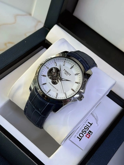 Tissot мужские наручные часы, классический дизайн, механический механизм, эко-кожаный ремешок — BRANDLU-REMTESTURLI-МОЛОЧ