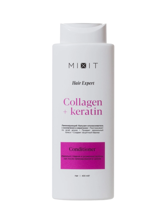 MIXIT Kollagen va keratin bilan laminatsiya qiluvchi balzam-konditsioner 400 ml