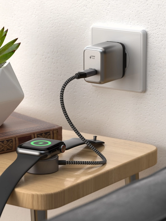 Зарядное устройство Satechi 30W Type C, быстрая зарядка, GaN, адаптер
