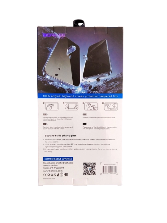 Защитное стекло антишпион для iPhone XS, 11, XR,12, 13, 14, 15, 16, 17, Pro, Pro Max
