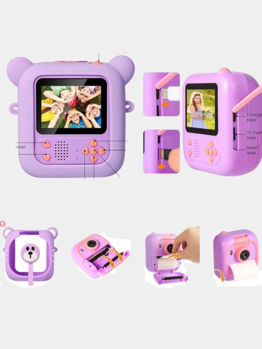 Bolalar uchun tezkor chop etish kamera, fotosurat, fotoapparat, termo printeri, fotoqog'oz