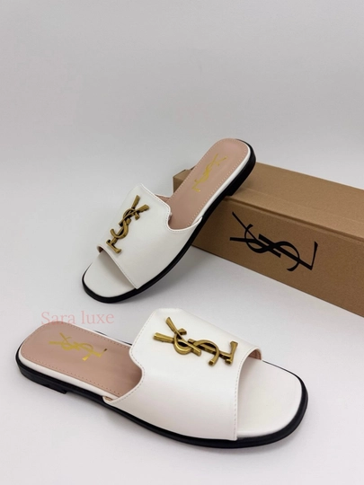 Женские шлепанцы, стиль и комфорт — SARVAR7-YSL-БЕЛЫЙ-38