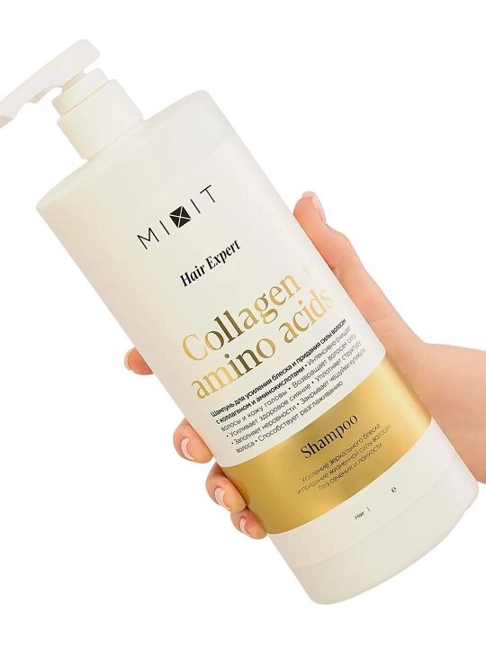 MIXIT Шампунь для волос Collagen & Amino Acids питание 1000 мл