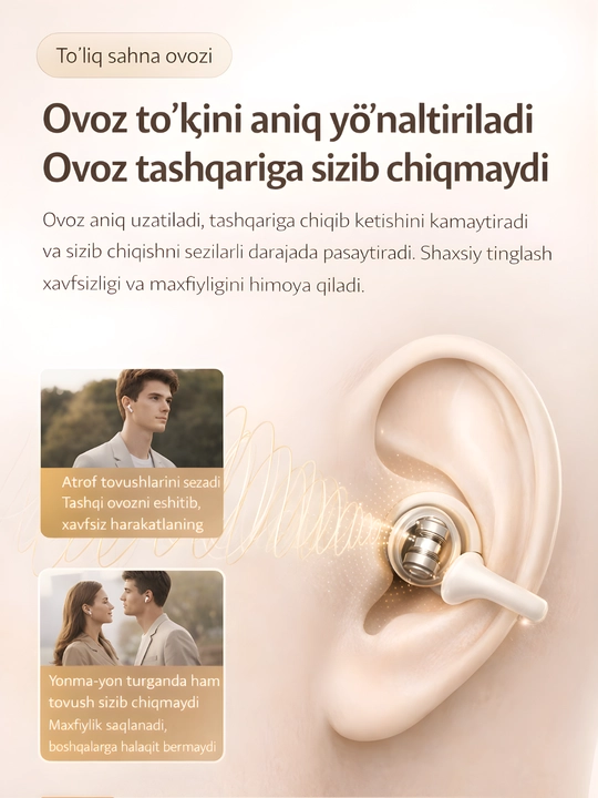 REMAX OWS-20 Simsiz Quloqqa Qisqichli Naushnik, Bluetooth Stereo, Hi-Fi Ovoz, Mikrofonli