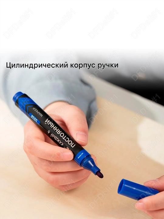 Permanent marker (ko'k) EU216-BL Deli, 216-BL-EU
