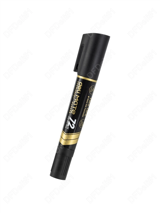 Ikki tomonlama permanent marker (qora) U72-BK Deli, 72-BK-EU