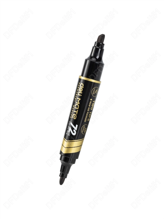 Ikki tomonlama permanent marker (qora) U72-BK Deli, 72-BK-EU