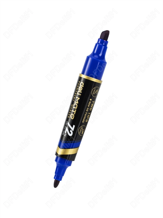 Ikki tomonlama permanent marker (ko'k) U72-BL Deli, 72-BL-EU