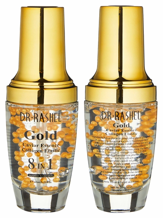 Oltin, kollagen va elastin bilan boy yuz uchun namlantirovchi zardob Dr. Rashel, 40 ml