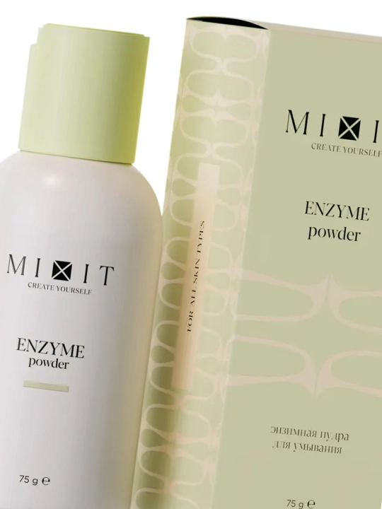 MIXIT Papain va o‘simlik ekstraktlari bilan yuz yuvish uchun fermentli pudra 75 ml