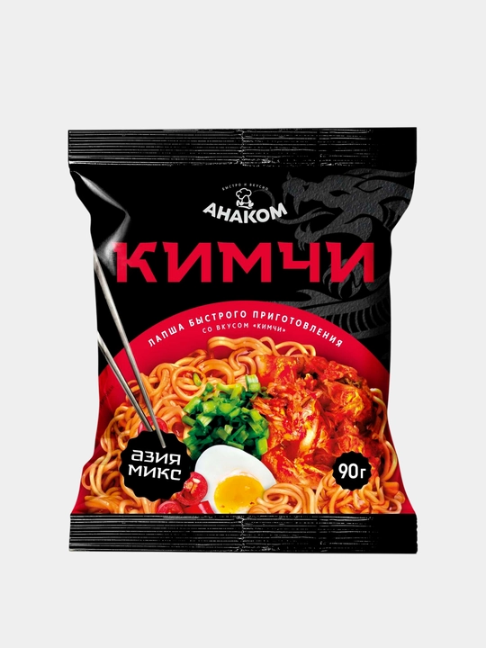 Лапша быстрого приготовления со вкусом «Кимчи» в лотке 90 г АНАКОМ - 