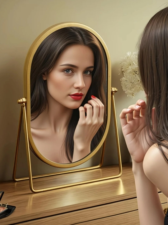 Настольное косметическое зеркало для макияжа и ухода, поворотное