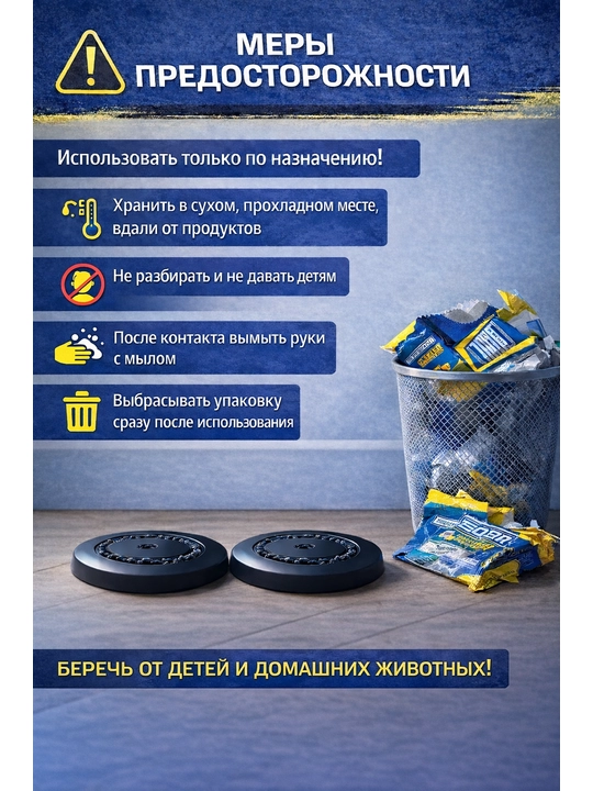 Средство от тараканов и других насекомых, Блокбастер XXI диск-ловушка, 2 шт