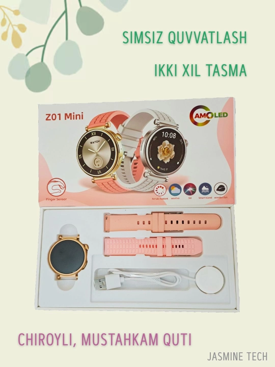 Ayollar AQLLI SOATi (smart watch), AMOLED, simsiz quvvatlash