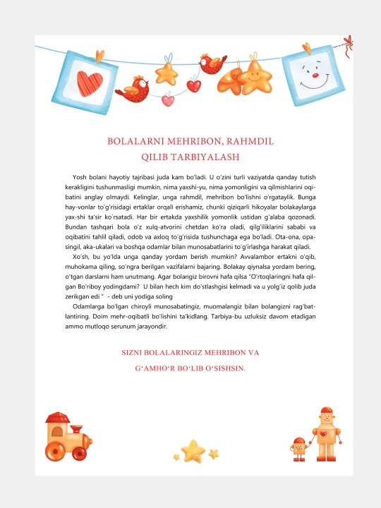 Bolalarni xulq-atvori va xarakterini yaxshilash uchun ertaklar