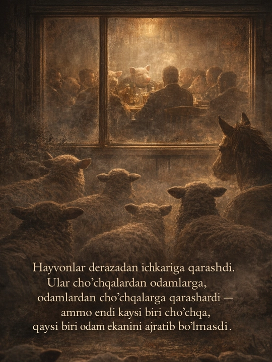 "Molxona" kitobi - Jorj Oruell, siyosiy satira, mashhur roman