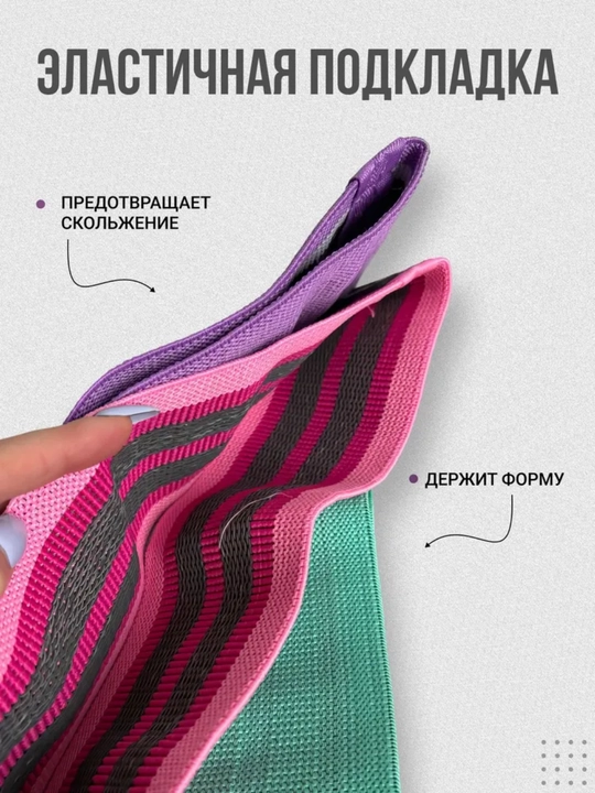 Фитнес резинки тканевые набор 3 уровня нагрузки эспандеры для тренировок