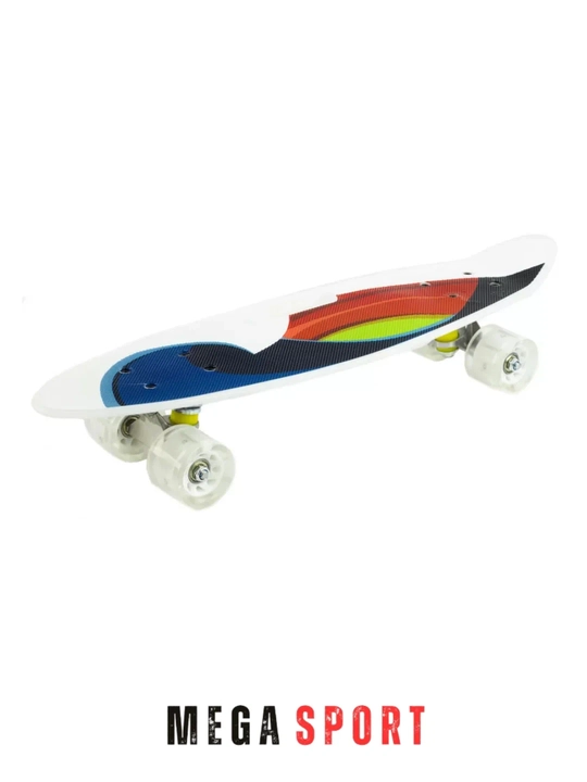 Skateboard penni bord, LED g‘ildirakli, rangli dizayn